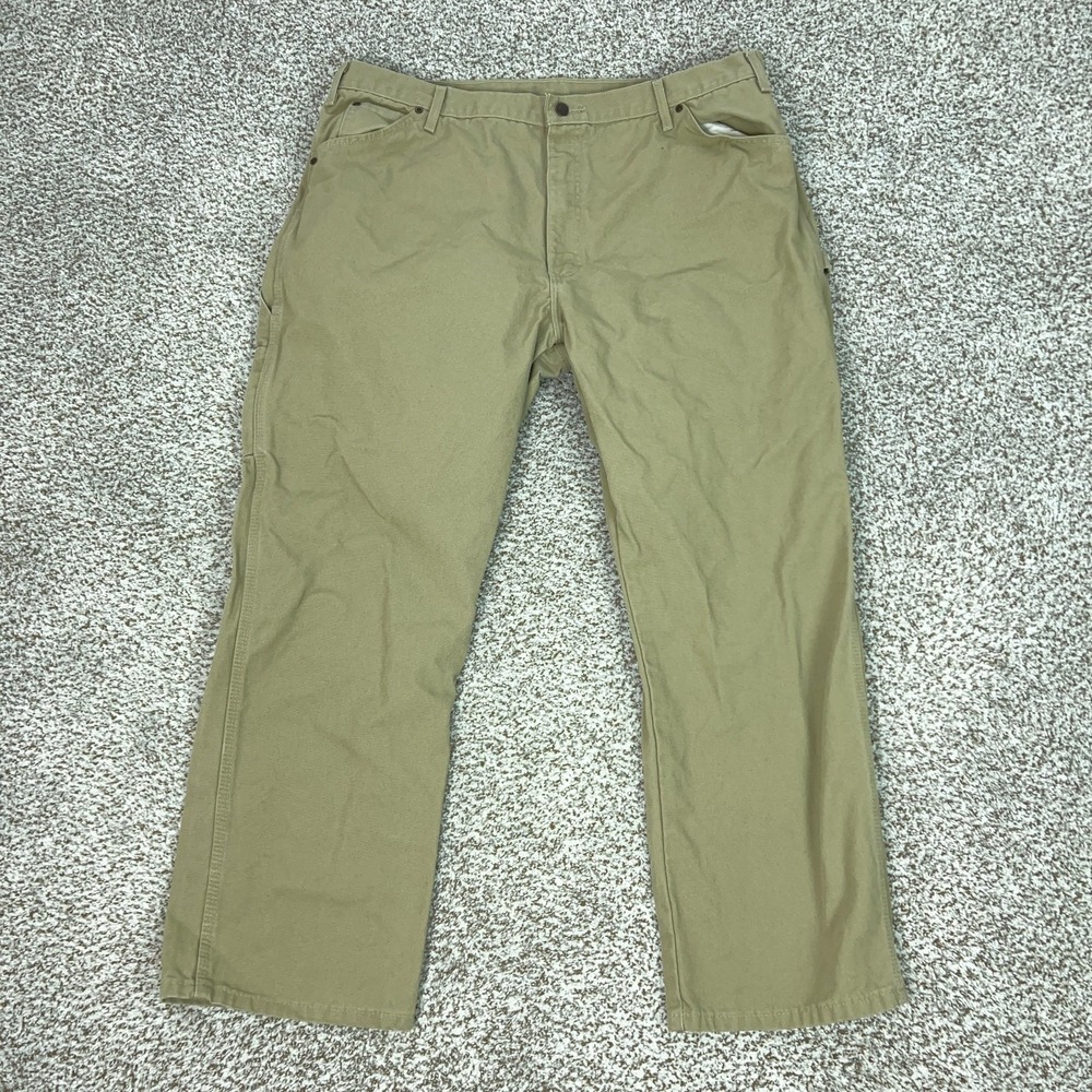 Dickies‎ Pants Mens 38x30 Beige Canvas Carpenter Work Utility Pockets Casual